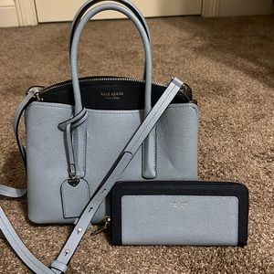 Kate Spade Margaux satchel and slim continental wallet set.